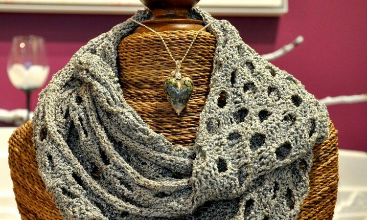 Caroline Flak textiles - lacy cowl scarf