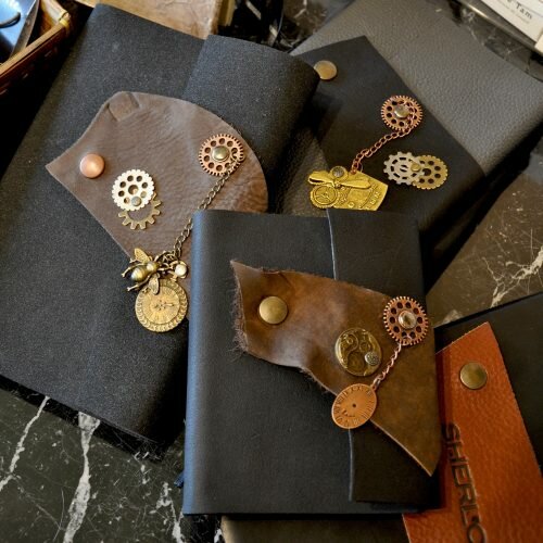 Steampunk leather journals